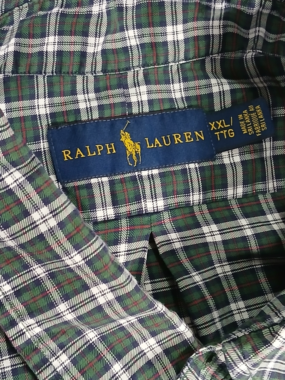 Ralph Lauren Button Up Shirt Men's XXL Long Sleeve Plaid Green 2XL Preppy - Picture 4 of 10